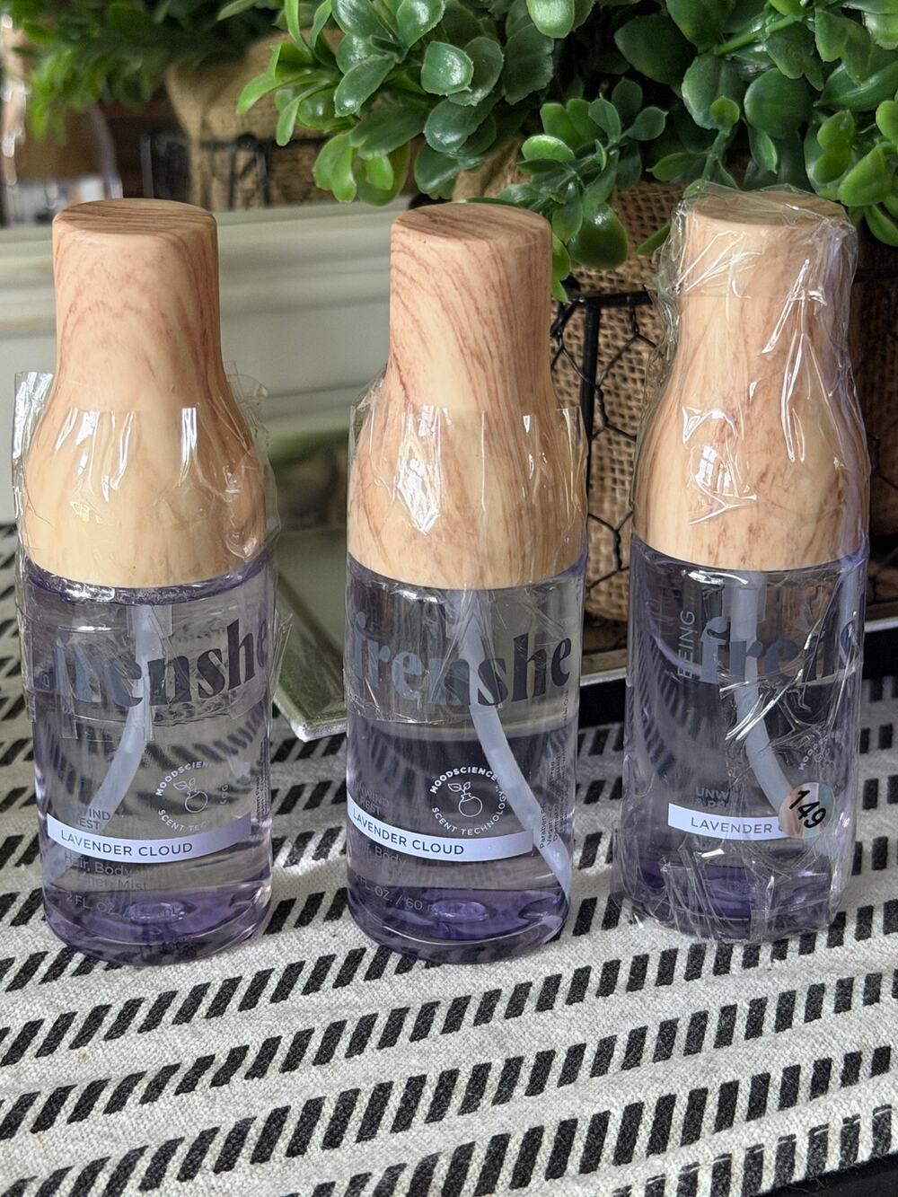3 Pack Being Frenshe Lavender Cloud Hair Body Linen Mist 2oz Each NIB